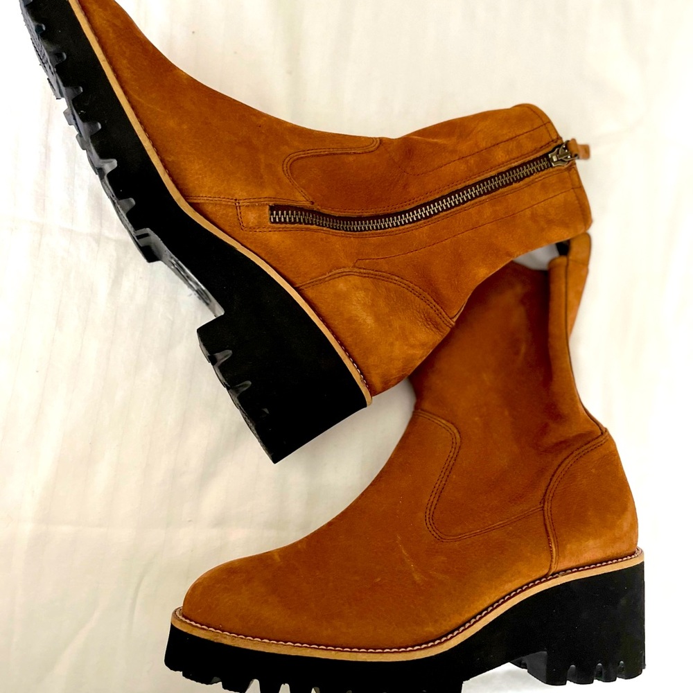 New Paul Green Austria Suede Genuine Leather Side Zip Justine Ankle Boots